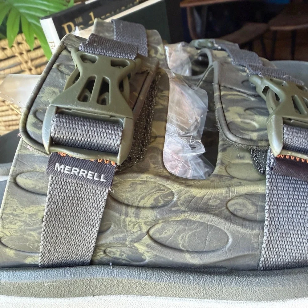 Merrell Hydro Slide 2 Mens 11 Olive Green Camo Adjustable Strap Sandals J005227
